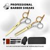 Integrated Gold Silver Stainless Steel Professional Hair Cutting and Thinning Scissors for Salons
