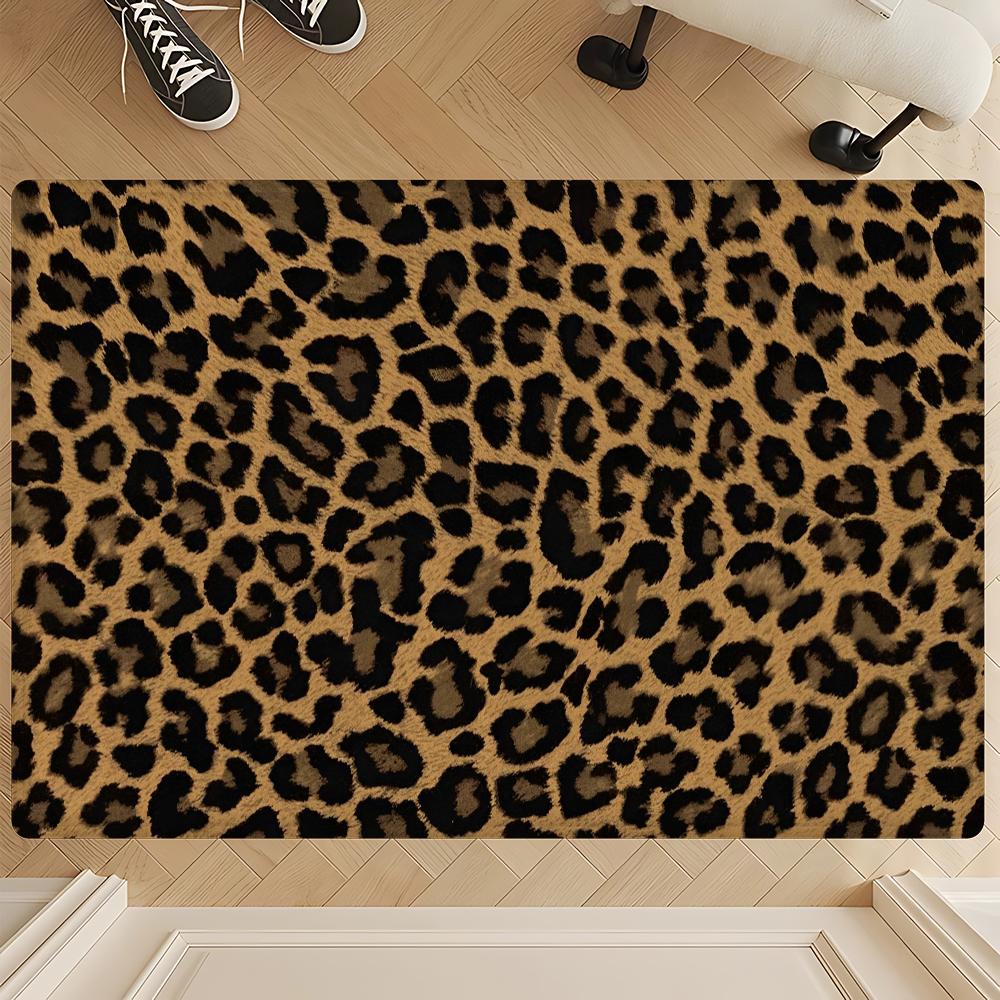 Badezimmermatte mit Leopardenmuster Kinderzimmer Schlafzimmer Dekoration Balkon Rutschfeste Fußmatte Wohnzimmer Bettvorleger