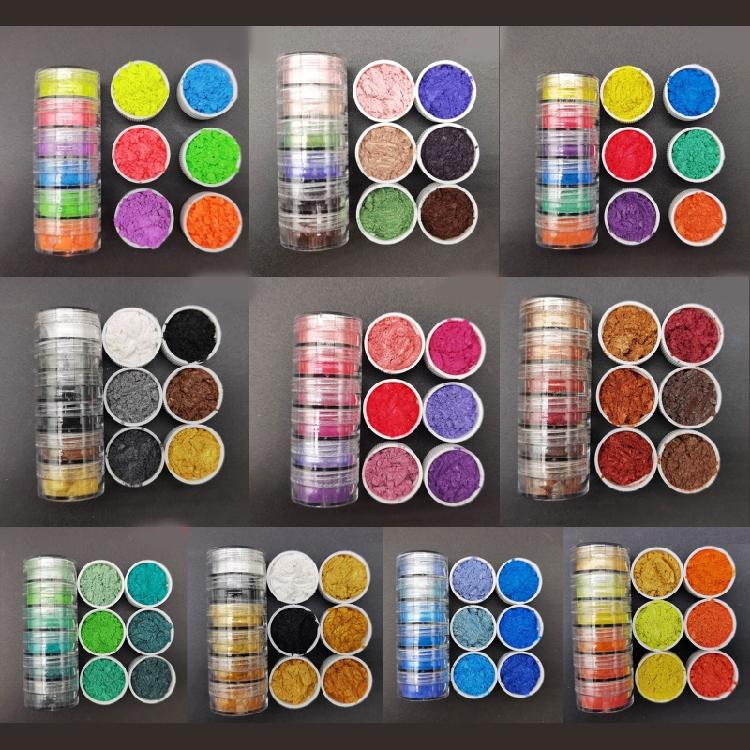 10Pcs Mica Powder for Resin Cosmetic Pearl Powder for Nails Decor Makeup DIY