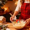 Silicone Butter Scraper With Christmas Pattern, Wooden Handle, Baking Scraper, Heat-resistant Cake And Cream Cooking Spatula