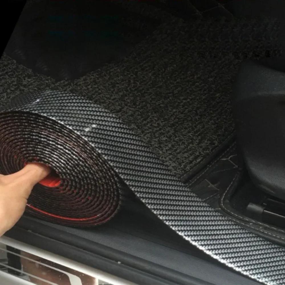 3D Nano Carbon Fiber Car Sticker Paste Door Sill Protector Bumper Tape Car Rear Trunk DIY Paste Protector Strip Waterproof Film