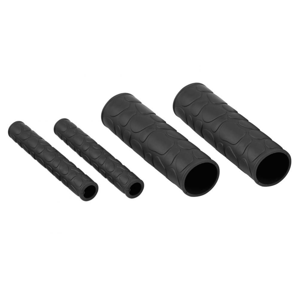 Grip Shrink Tubes Qiilu 1 Pair Universal Motorcycle Anti Slip Soft Rubber Handlebar Grip Cover + Brake Lever Cover (Black)