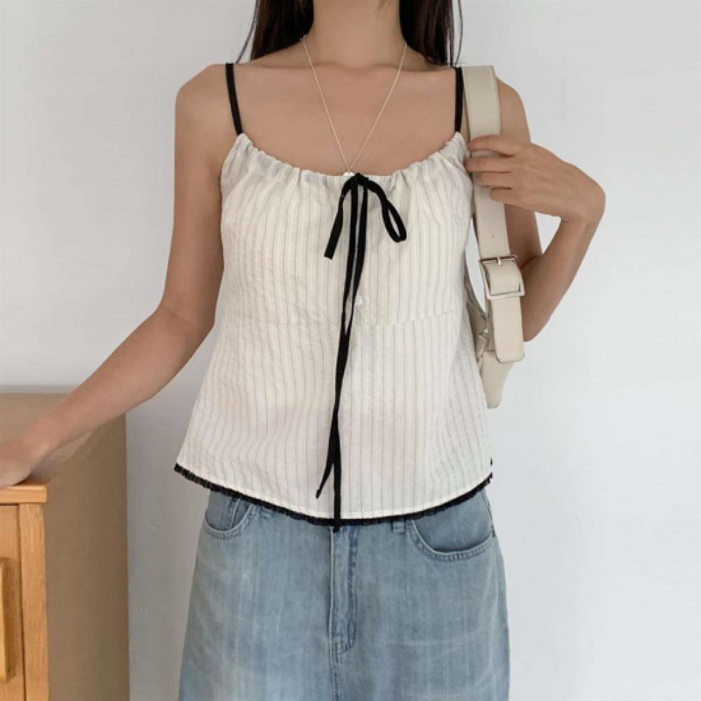 New Arrivals Open Run Women Color Block Lace Sleeveless T shirT