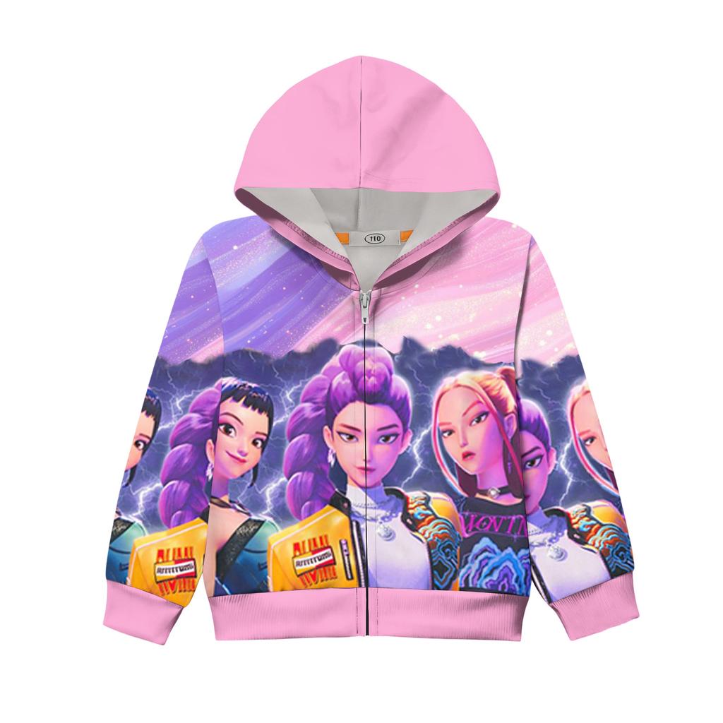 Dziecięca bluza z kapturem typu pulower z długim rękawem, luźna, ze sznurkiem i w jednolitym kolorze