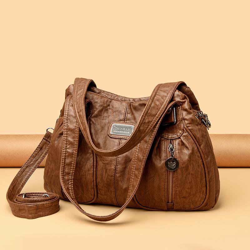 Women's Bag Large Capacity Mother Bag Soft Leather Handbag Shoulder Bag