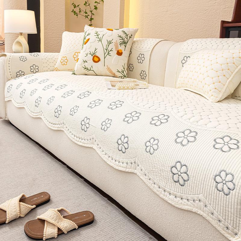 2025 New Cream Wind Sofa Cushion Light Luxury High Sense Non-slip Anti-cat Scratch Universal Sofa Cover Seat Cushion
