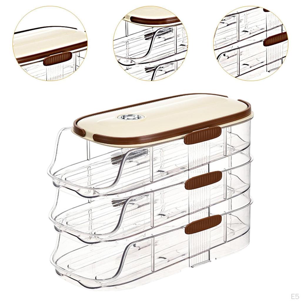 Automatic Rolling Egg Holder Container for Fridge Dispenser Storage Tray Cupboard