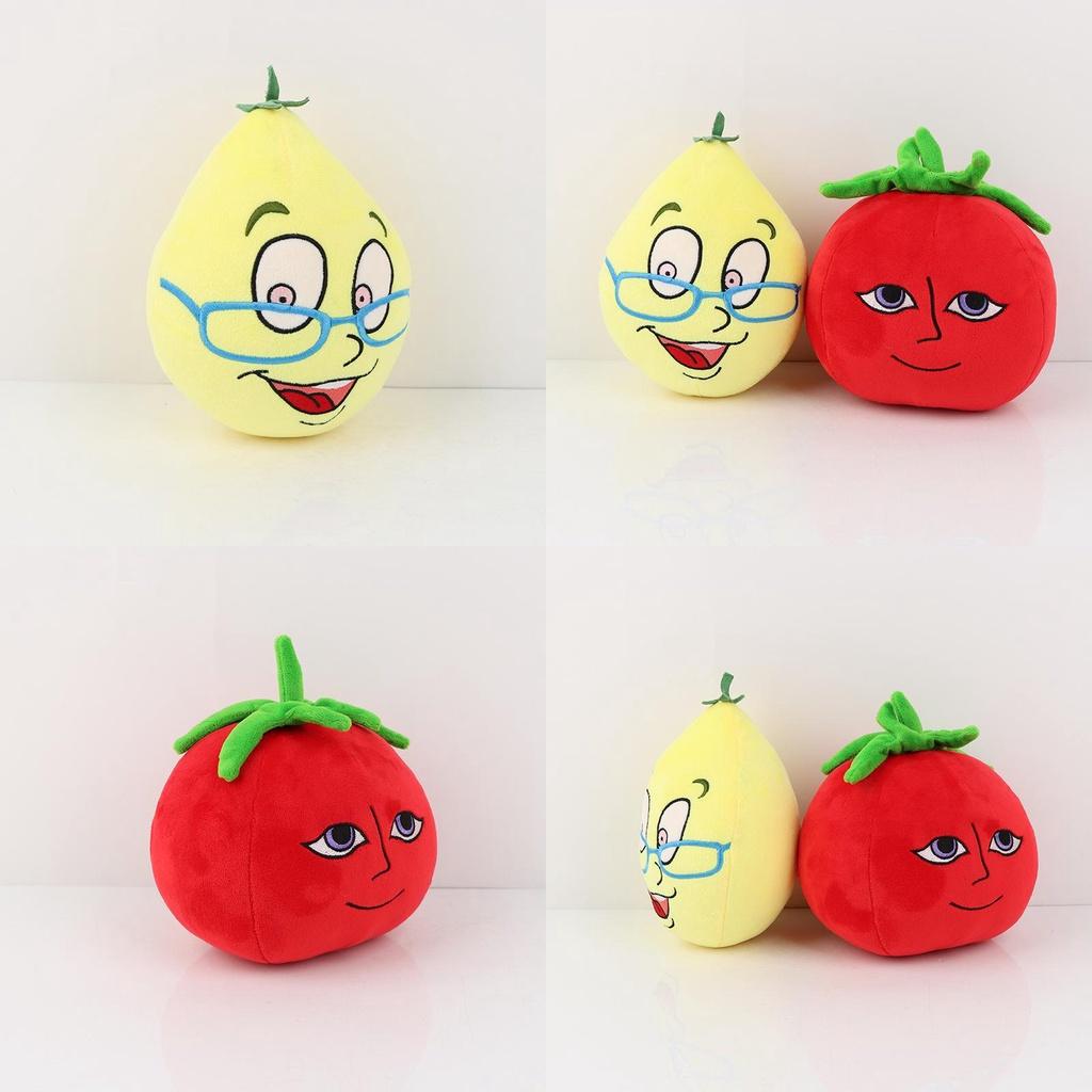 Frau Zitronen und Herr Tomaten Plüschtiere Hergestellt mit PP-Baumwolle und Plüschstoff 16*13*22cm/6.3*5.1*8.7in groß.