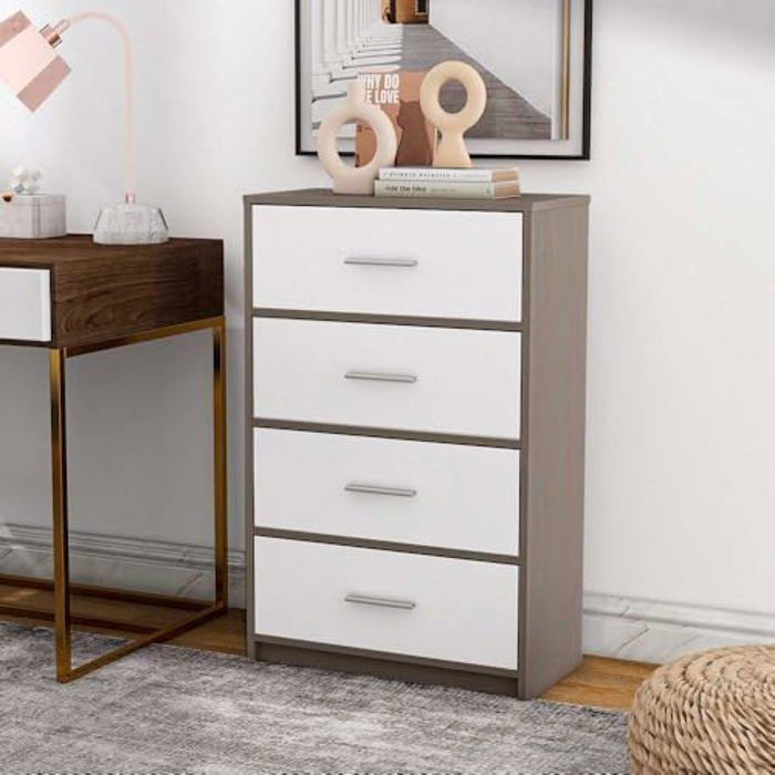 Chest of Drawers - AKTIVE - 58x30x91 Cm - 4 Drawers - Contemporary Design - Practical and Durable