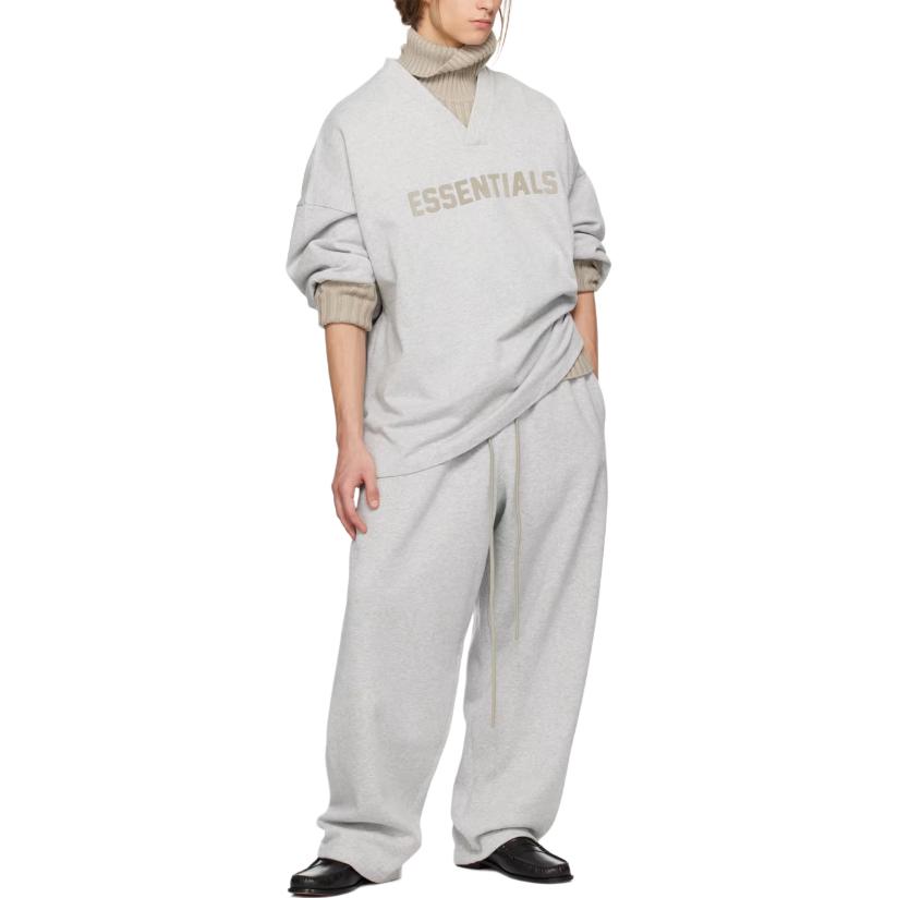 Fear of God Essentials Heavy Jersey Football Tee Light Heather Grey Men Tops 125SP244106F
