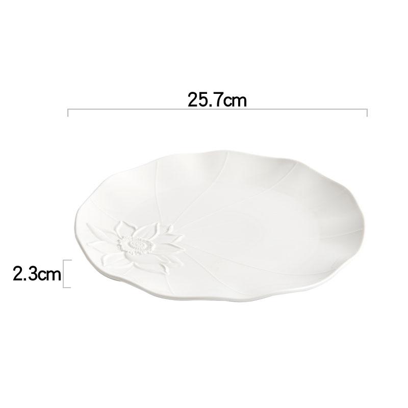 

Чисто Белая Рельефная Тарелка Лотос Керамическая Тарелка для Стейка Тарелка для Пасты Тарелки для Суши Ресторан Молекулярная Кухня Креативная Посуда