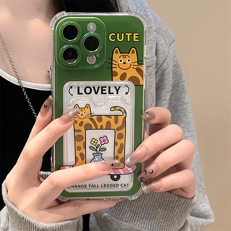 Zhitai Cartoon Protective Case for iPhone 13, 14, 15 Pro/Pro Max with Card Holder