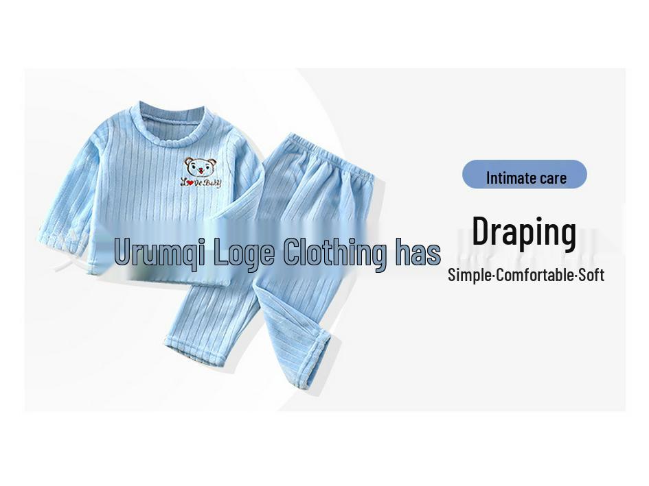 Thick Warm Flannel Pajama Set for Toddlers - Boys & Girls, Autumn/Winter Collection