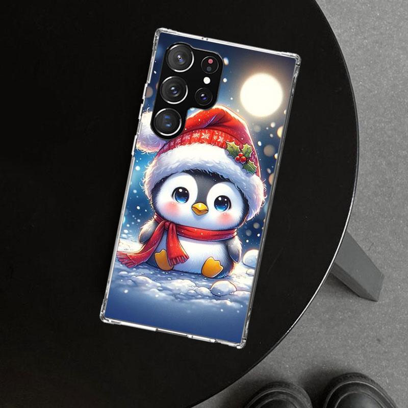Christmas Penguin Phone Case Cover for Samsung Galaxy S26 S25 Edge S24 S23 Ultra S22 Plus S21 FE S20 + Art Customized Fundas Gal