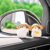 New Cute Eating Straw Hat Hamster Car Accessories Car Toy Center Console Decoration Car Interior Decoration Pendant
