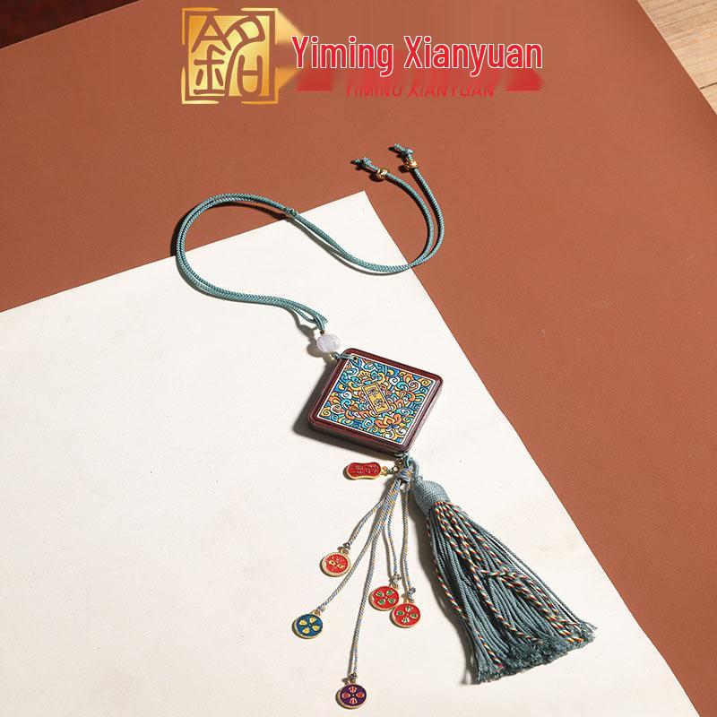 Ebony and Rosewood DIY Painted Tassel Car Pendant: Sandalwood Hanging Ornament Gift