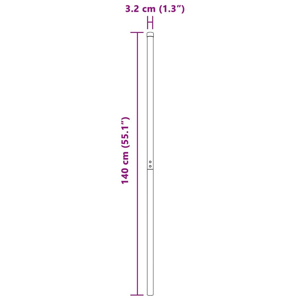 Fence Post Set 2 Pcs Silver Powder Coated Steel