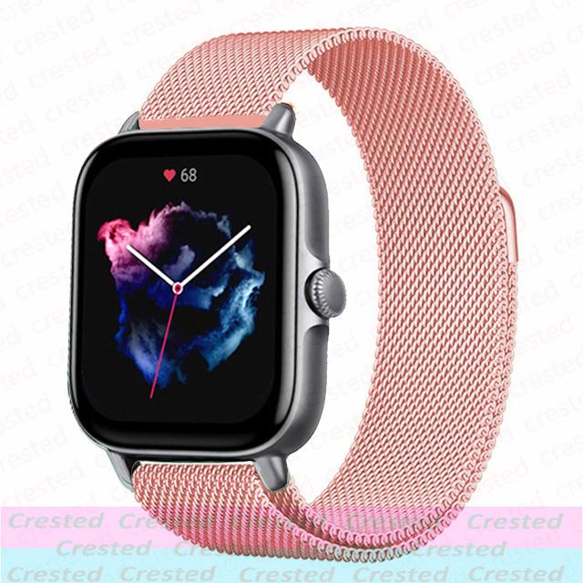 20mm/22mm Milanese loop band For Amazfit GTS/4/2/2e/3/GTS2 Mini/GTR 47/GTR2/4/3/Pro Watch Bracelet correa Amazfit bip 6 5 straps