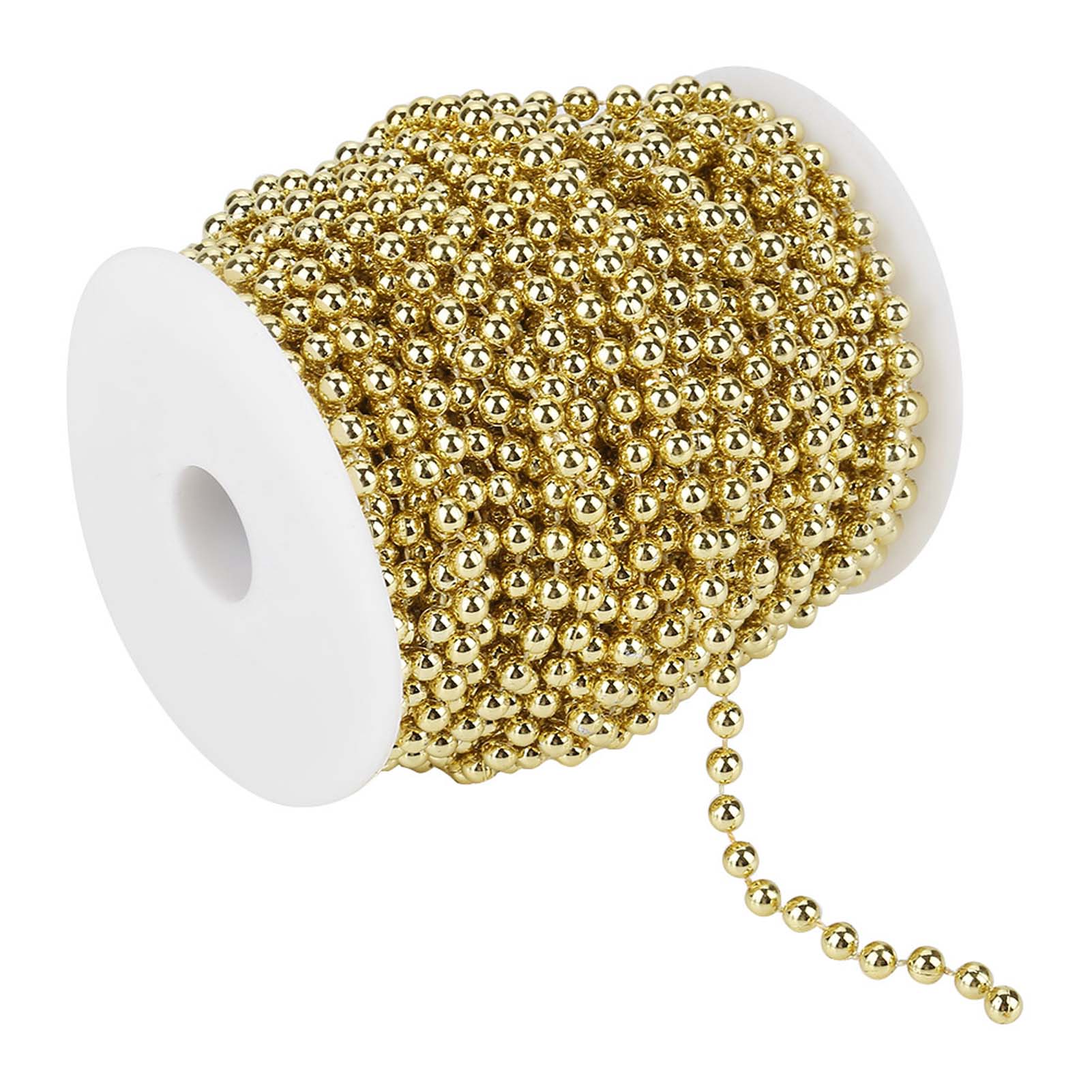 

Рулон 25 м Гальванизированная Жемчужная Проволока Бусины Гирлянда Нить DIY Свадебное Украшение 6 мм Gold