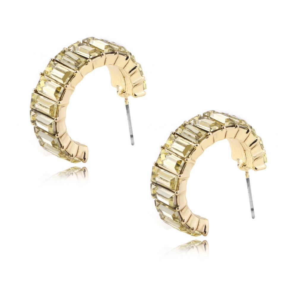 Vibrant Glass Gem Stud Earrings With Modern Geometric Shapes For Daily Wear