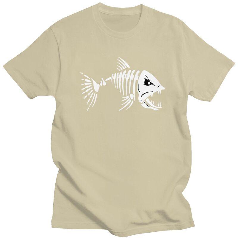 Custom Fish Bone Fishing Skeleton T Shirt for Men Tshirt Tees Tshirt Loose Fit
