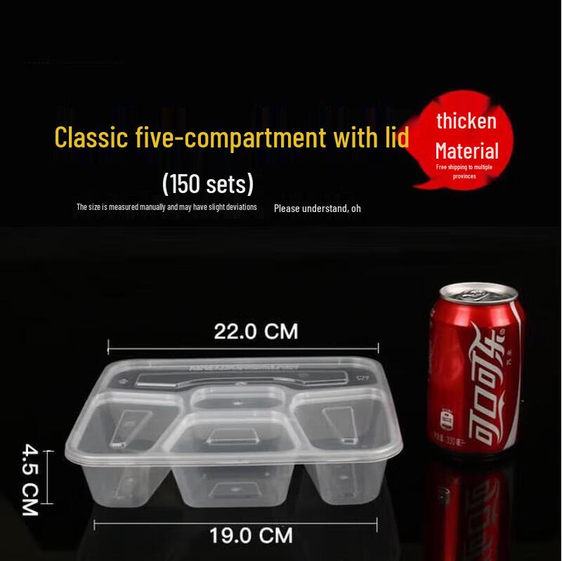 ZLIII Disposable Five-Compartment Meal Prep Containers