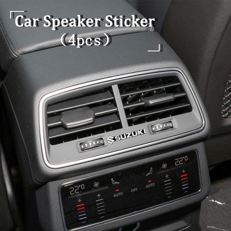 2/4Pcs 3D Aluminum Car Audio Speaker Decorate Badge Sticker for Suzuki Swift SX4 Samurai Sport Jimny Grand Vitara Alto GW250  Splash Swace