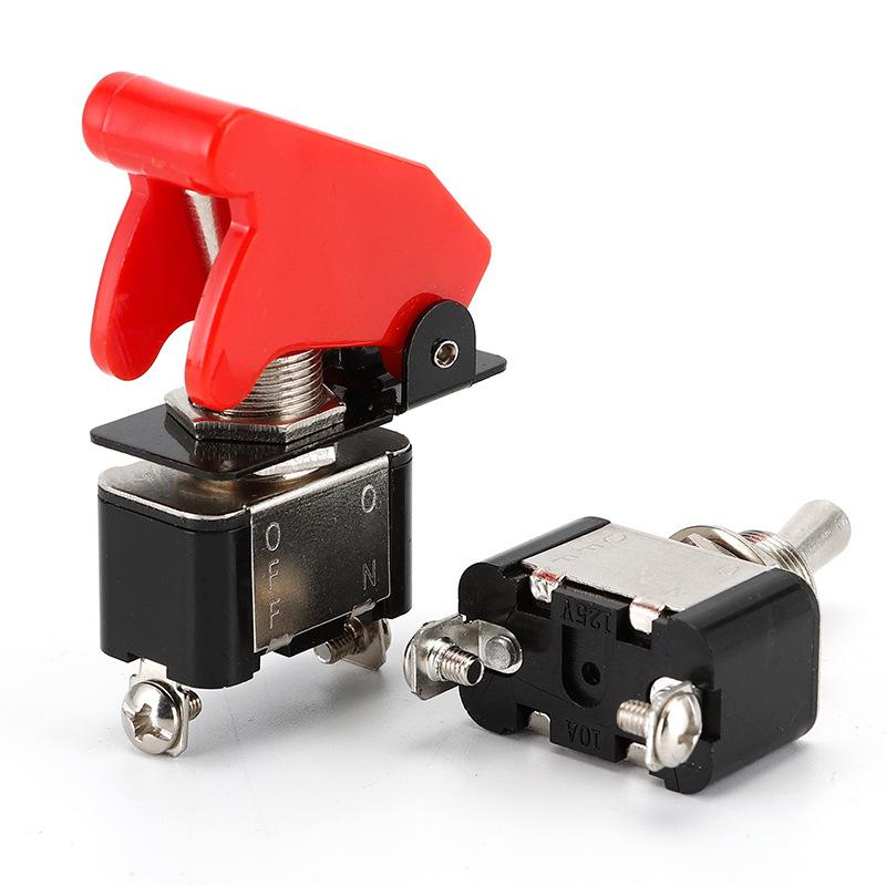 1Pcs 12V 20A Red Cover SPST ON/Off 2Pin Heavy Duty Rocker Toggle Switch For Racing Auto Car ATV UTV Golf Cart Truck Boat