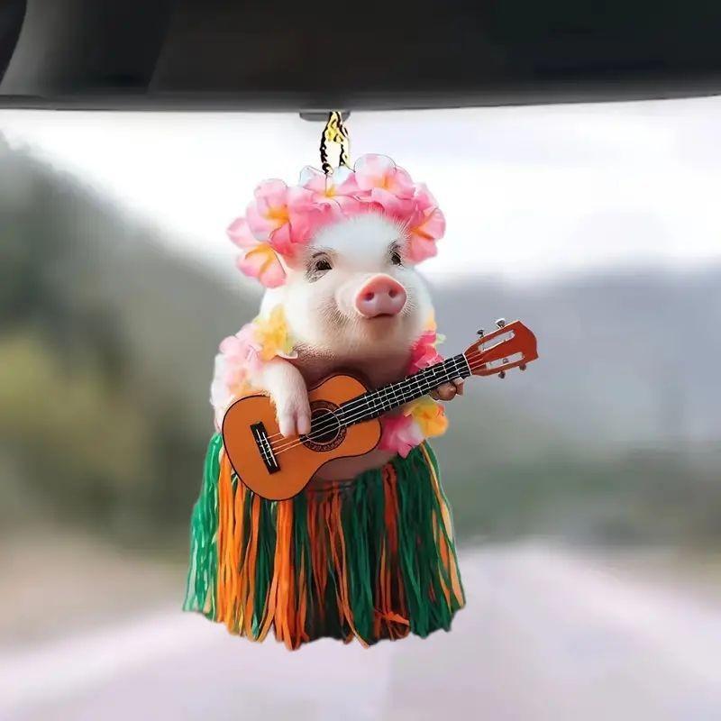 Acrylic Pig Playful Car Mirror Decor For Unique And Creative Accessories Automotive