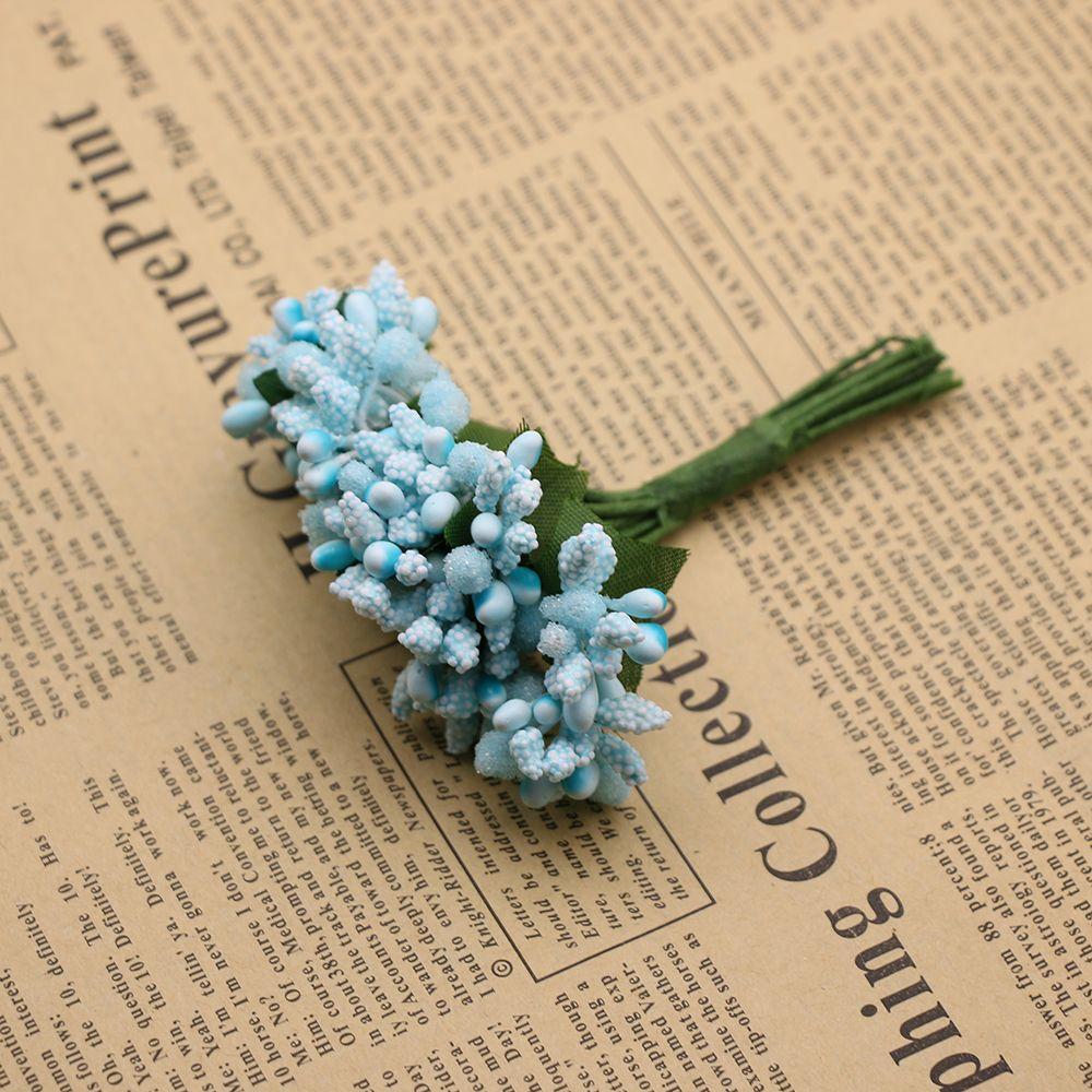 12pc/lot Bouquet Home Floral Decor Wire Stem Leaves Artificial Flower