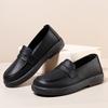 Women's shoes loafers 2025 spring new British retro style flat heel one pedal casual shoes artificial leather small leather shoes