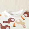 Baby Girl Jumpsuits Short Sleeve Bodysuits Summer One-piece Easter Cute Cartoon Print Cotton Newborn Baby Girl Clothes 0-24M