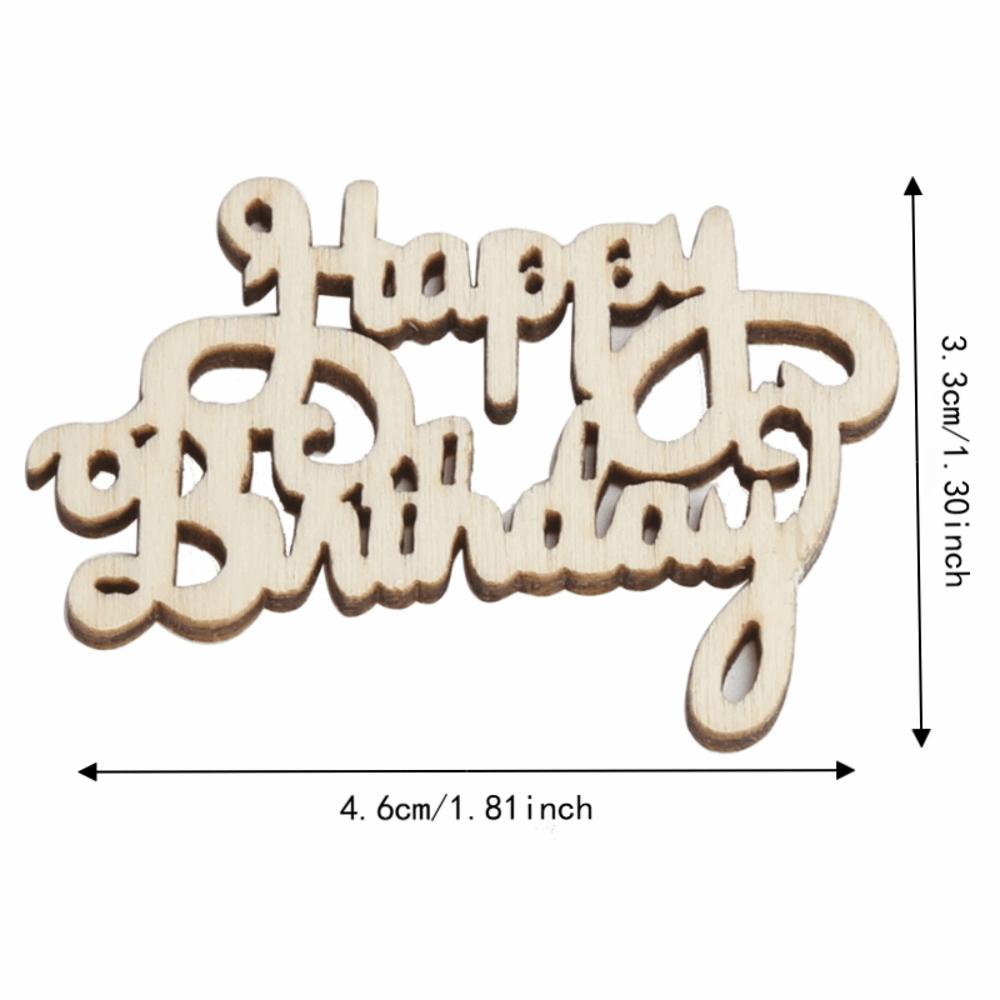 20pcs Unfinished Wooden Ornaments Mini Size Wooden Party Prop Wood Cutout Words For Birthday Party