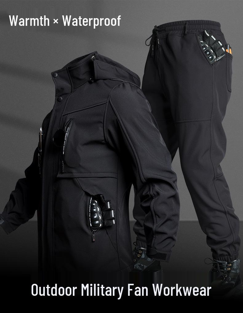Men's Windproof Water-Repellent Warm Winter Mountaineering Jacket and Pants Set