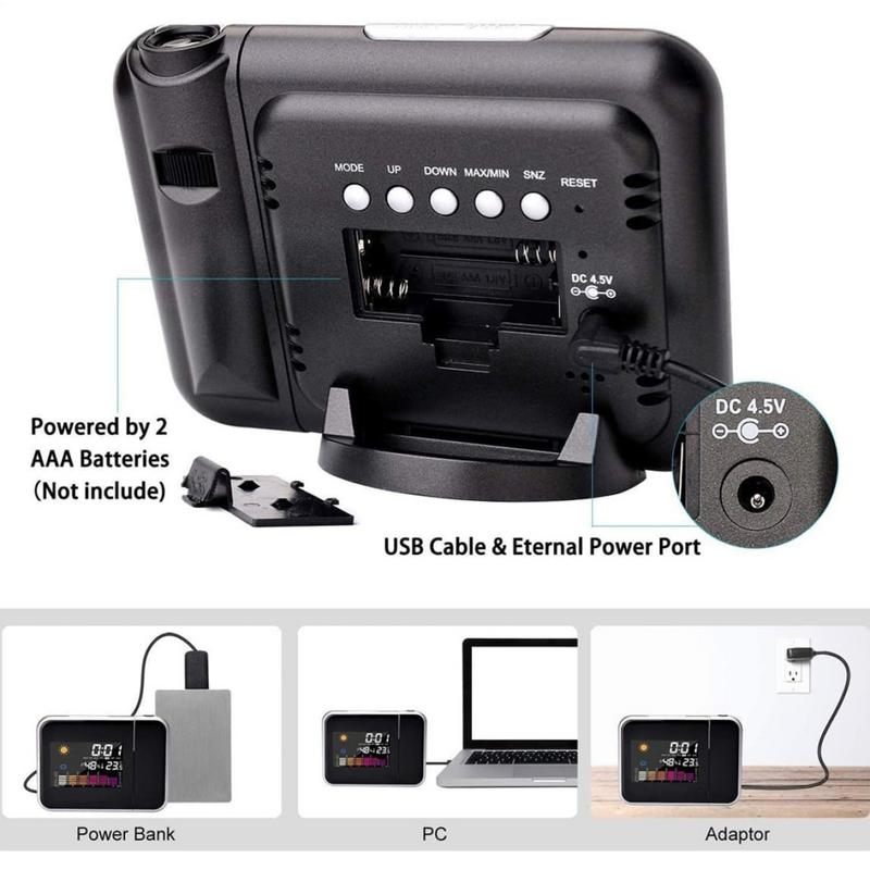 New Alarm Clock With Night Backlight Color Digital LED Screen Projector Adjustable Projection Angle For Home Living Room