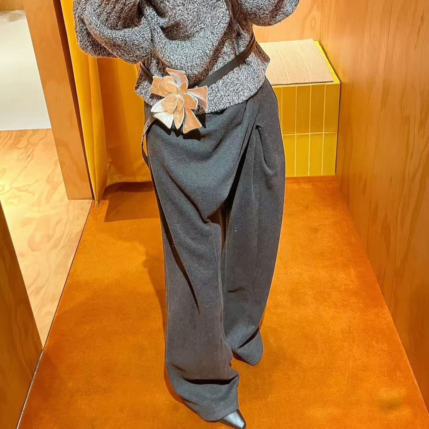 

In Stock: New Autumn/Winter Pleated Acetate Wool Trousers, Dark Grey/Khaki, Slim Straight Fit Large темно серый