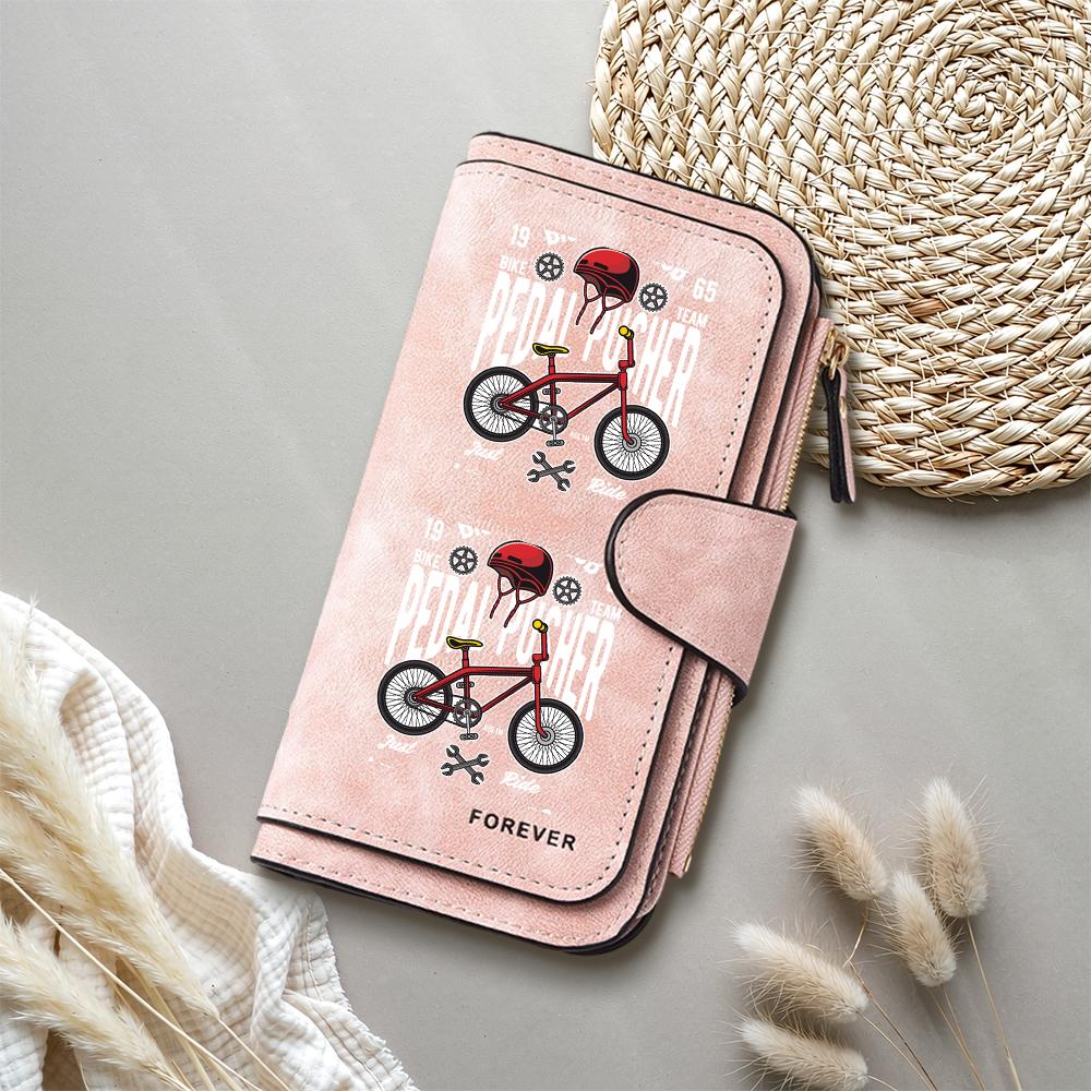 Stylish Biker Pattern Long Wallet Casual Portable Card Holder Leather Purse