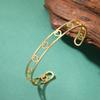 Women's Heart Cut 8mm Wide Open Heart Hollow Out Bangle Bohemian Beaded Bracelet