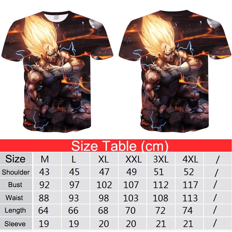 Vibrant Summer Tee Dragon Ball Z Goku Super Saiyan 3d Print Casual T-shirt Men Women Top