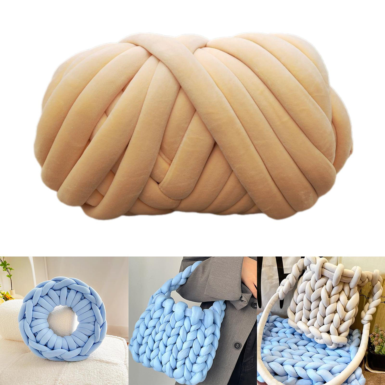 

Об’ємна пряжа для в’язання гачком, плетений вузол 62,99 дюйма, гігантська труба, велика для кидка жовтий