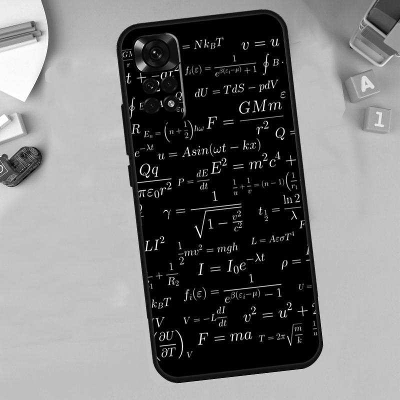 Physics Science Maths Formula Case For Xiaomi Redmi Note 11 8 9 10 Pro 12 Turbo 8T 9S 10S 11S 12S Redmi 12C 10C 9C Cover