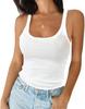 U Neck Tank Top Schulter Riemen Crop Tops Frauen Sommer Camis Einfarbig Leibchen Mode Rohr Weibliche Ärmellose Gestellte Weste Y2K kleidung