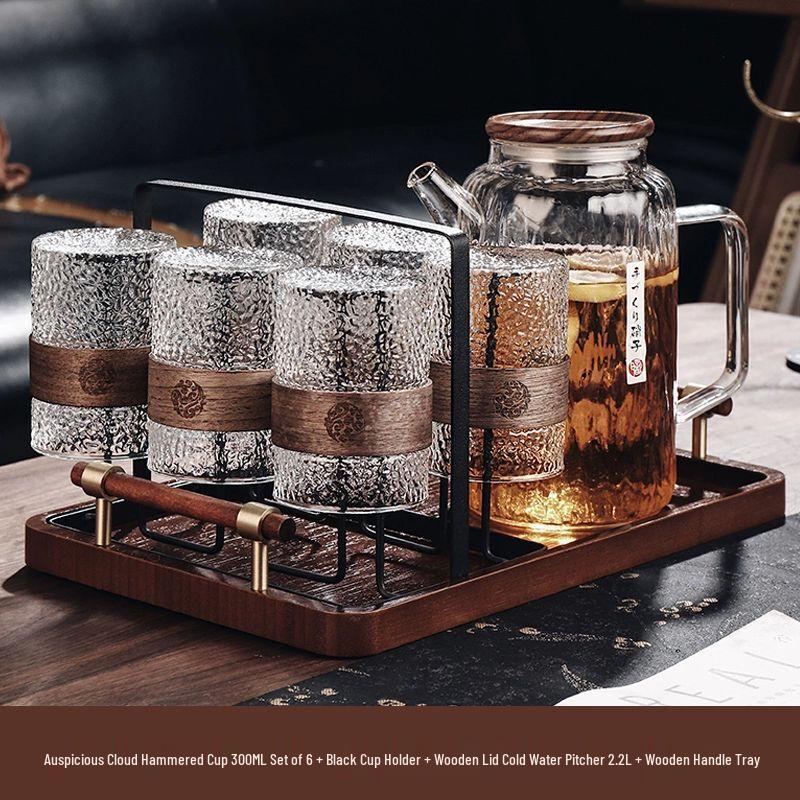 

Chinese Retro Glass Water Cup Set