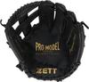 ZETT Piłka do łapania z amortyzującą czarną rękawicą, dla początkujących, podkładki, 12 cali, rzut praworęczny, (BDG3516VA)