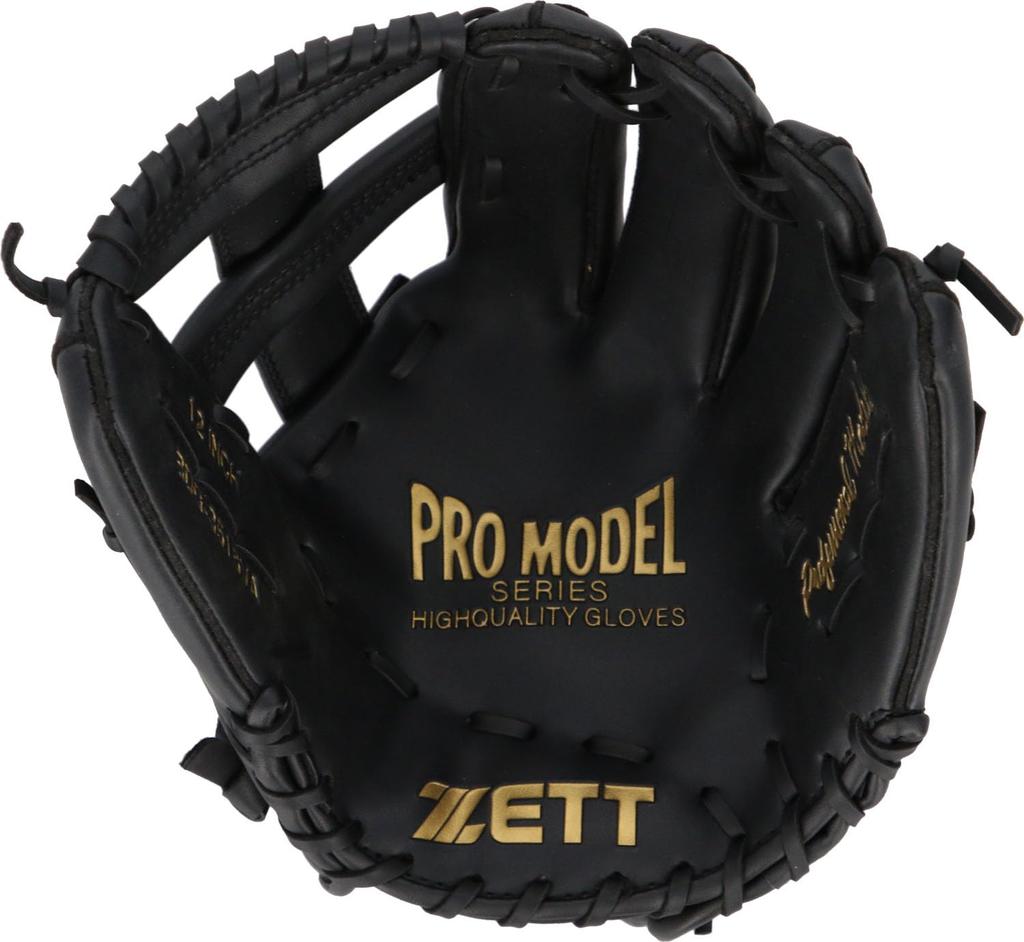 ZETT Piłka do łapania z amortyzującą czarną rękawicą, dla początkujących, podkładki, 12 cali, rzut praworęczny, (BDG3516VA)