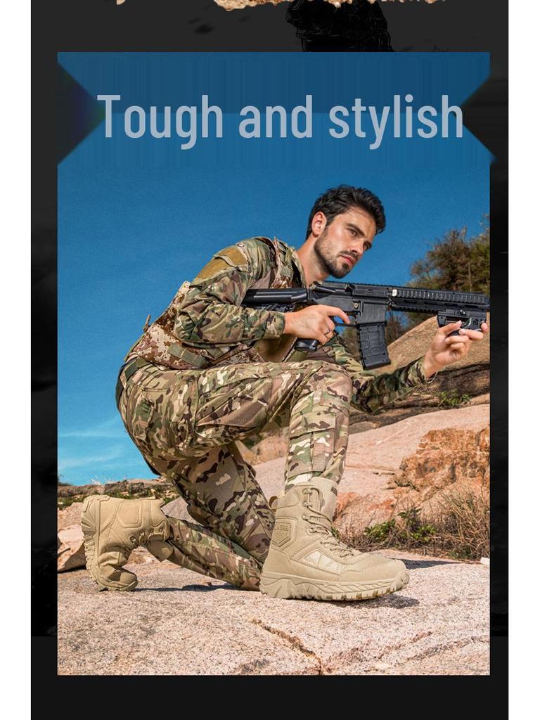 Herren Outdoor Hohe Taktische Stiefel - Langlebig, Schmutzabweisend, Ideal für Wandern und Bergsteigen