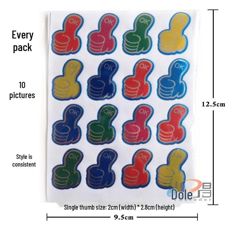 Colorful Thumbs Up Classroom Reward Stickers for Kids