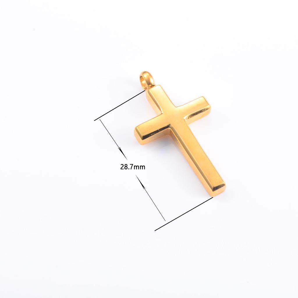 Christian Stainless Steel Cross Pendant Necklace for Women Men Charms for Chain Choker Minimalist Prayer Jewelry Accessories
