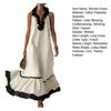 Women's Summer Halter Maxi Dress Ruffle Trim Sleeveless Flowy Long Dress Casual Beach Vacation Sundress
