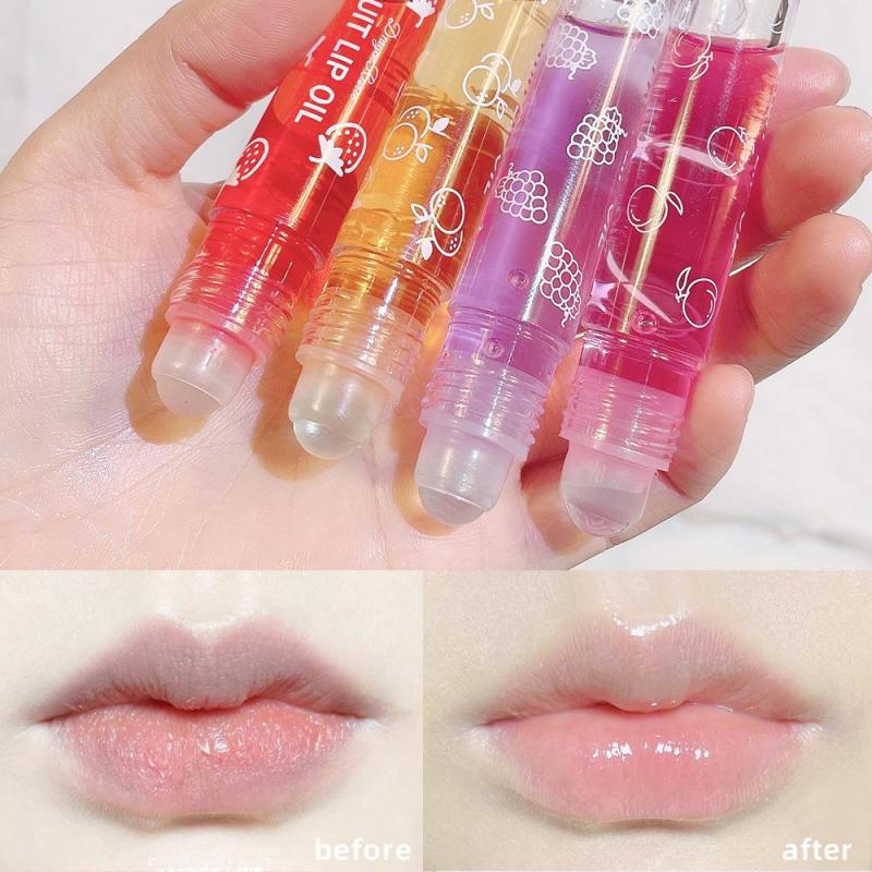 Nourishing Roller Bead Liquid Lipstick Bottled Gloss Moisturizing Waterproof Lip Oil  5pcs